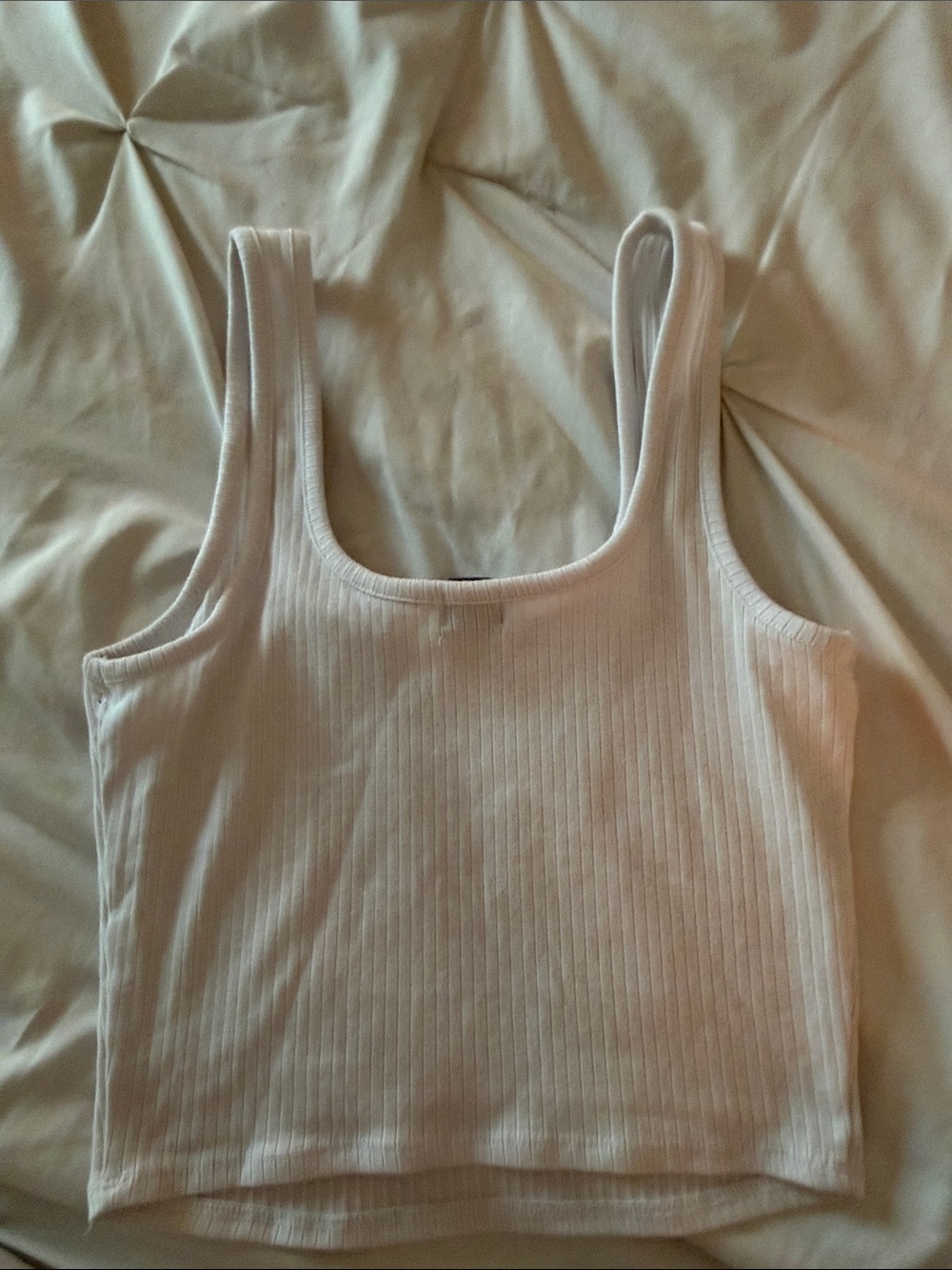 Tilly's White Ribbed Tank Crop Top - Women - Picture 4 of 4